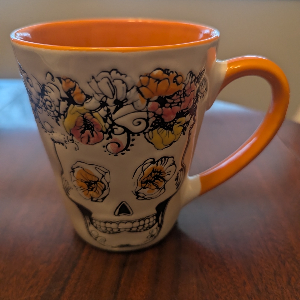 Day Of The Dead El Dia De Los Muertos Sugar Skull Ceramic Coffee Mug